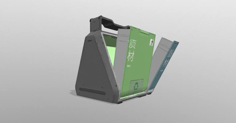 Stylized Sci-fi Bin, 3D Assets by Fabricio Velasquez in Maya